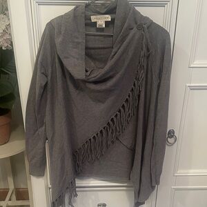 Lovestitch Charcoal Fringe Cardigan